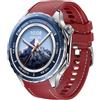 GIOPUEY Cinturini Compatibile con OnePlus Watch 2, Morbido Silicone Cinturino [Resistente all'Usura] [Traspirante] - Red