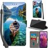 Haninsuze Cover per Motorola Moto G24/G04 Custodia Cover Pelle Libro Portafoglio con Porta Carte Magnetica Protezione Antiurto Cuoio Flip Case Custodia Cover per Motorola G24/G04, barca