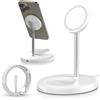 ANFIL Caricatore Mag-Safe ANFIL® - iPhone Stazione di Ricarica - Caricatore Wireless 2 in 1, 15W - Compatibile con iPhone serie 12-16 e Air Pods, Magnetico, Compatto, Rapida, con Cavo USB C