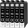 Yowell 5x T0711 Cartucce compatibili con Epson T0711 T0715 Nero per Stylus BX300F SX610FW SX600FW SX510W SX400 SX410 SX415 SX100 SX200 SX210 SX215 SX218 DX4400 DX7400