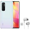 Xiaomi Mi Note 10 Lite Smartphone + Cuffie (16,43 cm, display FHD+, 64 GB di memoria interna, 6 GB di RAM, fotocamera posteriore 64 MP, fotocamera frontale da 16 MP, doppia SIM, Android 10), bianco