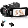 ORDRO Videocamera AE7 2.7K Videocamera IR Visione Notturna Fotocamera Digitale 3.0 TFT Touch Screen Zoom Digitale 16X per YouTube Vlog con Telecomando 2 Batterie