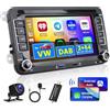 Hikity [2G+64G] Hikity DAB/DAB+ Wireless Carplay Autoradio per VW Golf 5 Golf 6 Tiguan Touran Polo EOS Caddy 7Pollici Android Radio Stereo Auto con GPS Android Auto WIFI HI-FI FM RDS Telecamera Posteriore