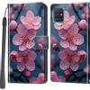 Haninsuze Cover per Samsung Galaxy A51 4G, Portafoglio PU Pelle, Fiore di pesco | Interno TPU Antiurto, Anti-Graffio, Fessura per Schede, Supporto Stand, Design Libro, Flip