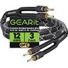 GEARit - Cavo per altoparlanti da 2 mm con due connettori a banana placcati oro (0,9 metri), resistente, trecciato, struttura in rame privo di ossigeno (OFC), nero