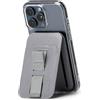 Ringke Stand Grip Wallet Magnetic, Porta Carte Magnetiche in pelle PU Premium con Funzione di Impugnatura Regolabile Compatibile con Custodie Magnetiche per Telefono - Light Gray