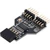 NFHK Scheda madre 9pin USB 2.0 Header 1 a 2 femmina estensione HUB connettore adattatore porta Multilier
