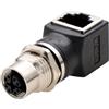 HangTon Adattatore di rete da M12 a RJ45, 8 pin X-Code femmina per switch Ethernet, codificatore sensore di automazione di controllo industriale della macchina, CAT5e CAT6 velocità 1 Gbps