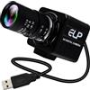 ELP Webcam da 8 megapixel con obiettivo Variofokus HD da 5 a 50 mm, HD Streaming Camera USB compatibile con Windows/Linux/Android Computer Zoom Web Camera Plug & Play per PC desktop