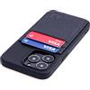 Dockem Custodia a Portafoglio per iPhone 13 Pro con Guscio in Silicone Liquido, Piastra Metallica Incorporata per Montaggio Magnetico e 2 Tasche Porta Carte, Pelle (Luxe M2T 6,1 pollici Pro, Nero)