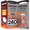 Udivita 240 Batterie Per Apparecchi Acustici Rayovac Extra 13. Tecnologia Sound Fusion - 30 Blister da 8 Pile
