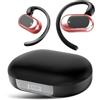 XQRTZL Cuffie aperte, cuffie wireless Bluetooth con microfono, ganci auricolari regolabili, impermeabili IPX7, Rosse