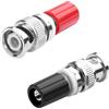 QIANRENON BNC su presa a banana da 4 mm, blocco di collegamento singolo adattatore BNC maschio a presa a banana da 4 mm, connettore oscilloscopio M4, connettore a banana, rosso e nero, morsettiera per