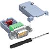 QIANRENON Connettore seriale compatto DB9 senza saldatura placcato oro DB9 connettore crimp morsetto breakout adattatore D-SUB 9Pin Solderless plug, dado anteriore per riparazione RS232/RS485/RS422