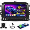 Inefala [6G+128G]Inefala Android 15 Autoradio per Fiat 500L 2013-2019 con Wireless Carplay Android Auto, 9 Pollici Touchscreen Stereo Auto Bluetooth con Navi GPS WiFi Radio RDS/FM EQ SWC Retrocamera Mic