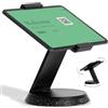 Bouncepad Eddy - supporto per tablet e supporto per iPad, supporto POS sicuro per tablet da 7 a 13 | robusto supporto da tavolo in alluminio pressofuso | con serratura | nero