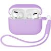 Mocarheri Custodia compatibile con AirPods Pro 3 (2025), custodia protettiva in silicone per AirPods Pro 3°, custodia morbida frontale in silicone visibile a LED, viola