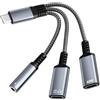 APKLVSR Adattatore da USB-C a 3,5 mm per cuffie e ricarica 3 in 1 con chip DAC e ricarica rapida PD - Splitter audio per iPad, iPhone, smartphone e laptop