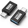 HAUXGOGO Adattatore da USB-C a USB 3.2 (2 pezzi), supporta Trasferimento Dati e la Funzione di Ricarica/OTG, involucro in Metallo per un'eccellente Dissipazione del Calore