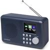 LEMEGA DR3P Radio digitale portatile DAB e FM con Bluetooth, ricaricabile, auricolare, 40 stazioni preimpostate, sveglia e orologio, schermo a colori - Grigio Scuro