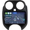 Keconsing KEC [2+64G] Android 15 2 Din Autoradio per Nissan March Micra 2010-2017-[Integrato Wireless CarPlay | Android auto | Mirror Link | GPS Sat Nav | Bluetooth 5.0 | WiFi | 4G | SWC]+CAM Incluso