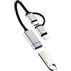 Aksenli Adattatore USB C Lightning Maschio a USB OTG 3.0 Femmina(2in1) per iPhone 16 15 14 13 Pro,ax Tipo c Cavo Camera Chiavetta Lettore Schede per Apple compatibile per Samsung S25 per iPad MacBook Adapter