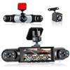 Inefala Full HD 1080P Dash Cam con Quattro Videocamera per Auto 4 Canali 360°, 3,16'' Schermo con 8 IR Visione Notturna Registratore di Viaggio