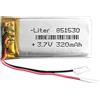 Liter energy battery Batteria 851530 LiPo 3.7V 320mAh 1.184Wh 1S 5C Liter Energy Battery per l'elettronica Ricaricabile Telefono Portatile Smartwatch Orologio GPS - Non adatto per Radiocomando 32x15x8.5mm (320mAh|851530)