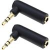 YINETTECH Adattatore stereo da 3,5 mm maschio a femmina, adattatore di prolunga placcato oro, spina jack stereo ad angolo retto a 90 gradi, adattatore Aux per telefono, PC, CD, MP3, MP4, cuffie