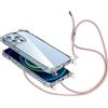 2NSPDRGNI Cover con Collana Compatibile con iPhone 13 Mini 5.4,Case con Laccio per Il Collo Custodia con Cordino,Trasparente Rose Gold