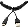 System-S Cavo USB tipo C 3.1 a USB 2.0, cavo dati a spirale, cavo di ricarica, adattatore 50 cm - 100 cm, nero