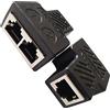 SHANFEILU Adattatore sdoppiatore RJ45 da RJ45 8P8C femmina a 2 femmina, accoppiatore splitter LAN Ethernet da 1 a 2, connettore splitter Ethernet per Cat5 Cat6, confezione da 2