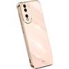 RankOne La Custodia del Telefono è Adatta per HONOR 90 5G (6.7 Inches), Case per Cellulare in Silicone con Telaio Galvanico - Rosa