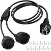 Sternhell Doppia spina per presa da 2 m, cavo di prolunga multipla 2 prese, adattatore da 3680 W, doppia presa Schuko per casa, ufficio, colore nero