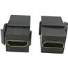 zdyCGTime HDMI Keystone jack inserti, (2-pack) HDMI Keystone femmina a femmina accoppiatore snap-in per piastra a muro - nero