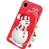 Yoedge Natale Cover per iPhone Air/iPhone 17 Air 6,5 con Catena, Natalizia Braccialetto Custodia con Carino Disegni Pupazzo di Neve, Sottile Silicone Antiurto Christmas Case para iPhone 17 Air, Rosso