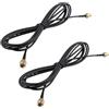 Futheda 2 Pezzi Cavo RP-SMA Maschio a RP-SMA Femmina Paratia RG174 Cavo Antenna Coassiale Prolunga WiFi 2m per Scheda Wireless Mini PCI Express PCIE Scheda di rete Adattatore WiFi Router WiFi