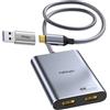 fairikabe Adattatore DisplayLink USB C e USB 3.0 a Dual HDMI Splitter per Mac M1, M2, M3, macbook Air, macbook Pro