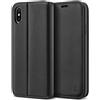 BEZ Cover per iPhone X, Cover per iPhone XS, PU Custodia, Protettiva Portafoglio Flip Custodia con Kickstand Fuction, Nero