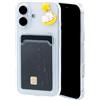 Generic Chengyuanfeng Cover Trasparente per iPhone 16 con Porta Carte, Custodia Ultra-Sottile 1,5 mm in TPU Antigiallo Antiurto, Minimalista con 3D Orsetto Luna Applicato a Mano, per Ragazze, Campus e Metro