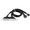 CY Cavo interno quattro USB 2.0 e USB 3.0 femmina per montaggio da pannello a scheda madre Cavo deflettore da 9 pin 19 pin 20 pin con staffa PCI 50 cm