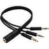zdyCGTime Cavo splitter per cuffie audio da 3,5 mm,1 auricolare da 3,5 mm femmina a 3 maschio da 3,5 mm e splitter adattatore audio stereo,Adatto per smartphone con altoparlante.(30cm)