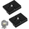 Xatgiouy 2 Pezzi Piastre a Sgancio Rapido per Fotocamera Compatibili con Manfrotto 200PL-14, in Lega di Alluminio con Rivestimento Antiruggine, Piastra Rapida Universale per Treppiede, Monopiede e Supporto