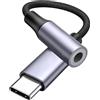 Tuwonwa Adattatore USB C a Jack 3.5mm,Dattatore Jack USB,Dac Type C Audio Digitale 4 Poli, Type C to 3.5 per Cuffie Microfono Altoparlanti, Adattatore Cuffie Resistente in Nylon Intrecciato