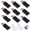 HUAZIZ 10 Pezzi 3V AA Custodia per Batteria, 2aa Clip Battery Holder Batteries Case con Cavi, Titolare Caso, Cassa di Batteria di Plastica AA Porta Batterie con Cavi 110mm 2 Slots