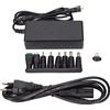 Bewinner Adattatore AC DC Universale 65W 3A Adattatore di Alimentazione USB 6V/9V/12V/15V/16.5V/18.5V/20V Spina Universale Portatile 8 per Alimentazione Display LED per Laptop, ECC(EU)
