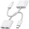 zoyuzan Adattatore Jack USB C 2 in 1 (confezione da 2) DAC Aux Cavo Doppio Tipo-c Presa per Auricolare Cavo Auricolare Caricabatterie Adattatore Audio Cuffie Compatibile per Xiaomi Huawei Redmi Google Samsung