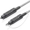 EMK Cavo audio ottico digitale Toslink cavo - [giacca in nylon intrecciato, durevole e flessibile] fibra ottica Cord per home Theater, Sound Bar, TV & More 3M