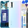 LUVSS Coperchio Copribatteria Scocca Vetro Posteriore Imposta per Xiaomi Mi 10 Lite 5G (Bianco)