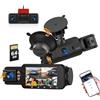 Roinvou 2K Dash Cam Auto Wi-Fi, Telecamera per Auto Mini con APP, Grandangolare di 170°, Schermo IPS da 3'', 64GB, Visione Notturna, 24h Monitor di Parcheggio, Rilevamento di Movimento, G-Sensor